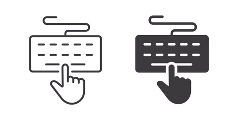 Keyboard input icons. Symbol of typing and digital communication. Vector illustration.