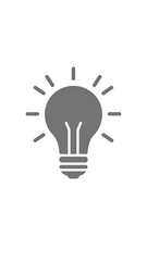 A grayscale lightbulb illustration, emitting stylized rays, suggesting illumination and new ideas