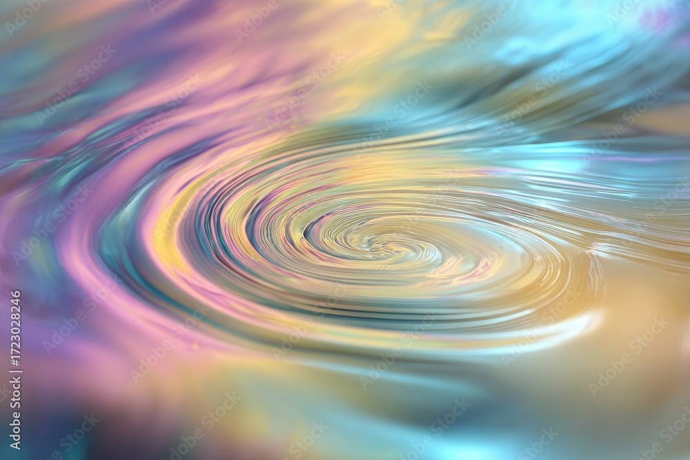 Poster ethereal swirl: an abstract composition showcasing a captivating swirl of vibrant colors that create