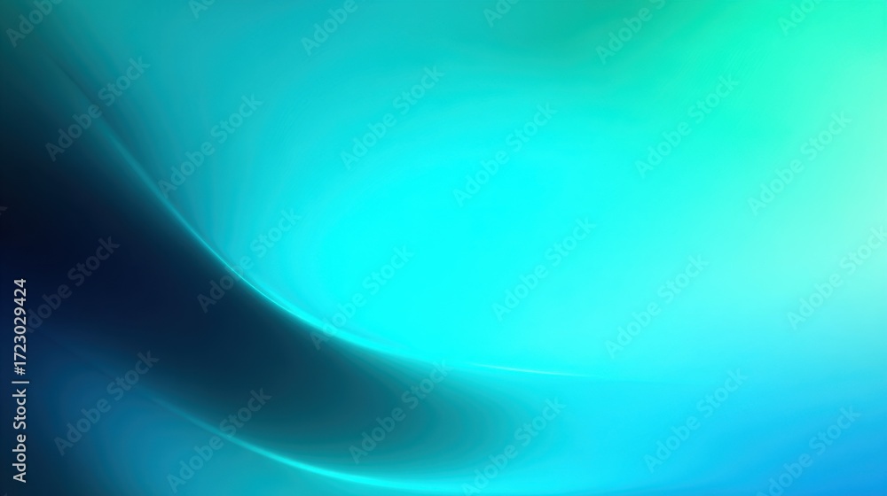 Poster abstract teal and blue gradient background with smooth wave.