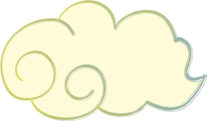 Whimsical Swirl Cloud Clipart – Pastel Decorative Cartoon Cloud Illustration PNG