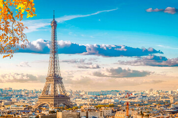 Fototapeta premium eiffel tour and Paris cityscape