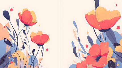 flat vector abstract background plant