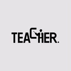 vector illustration of a word teacher