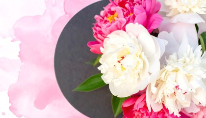 Delicate peonies in soft pink and white