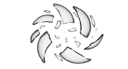 Shattered Glass A Whirlwind of Destruction and Fragility on White