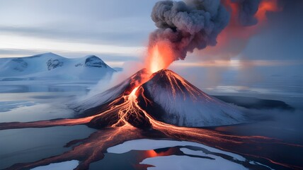 burning fire in the mountains