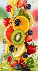 Colorful Fruits in Motion.