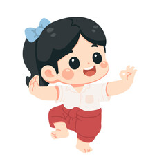 Illustration of Traditional Thai Dancer girl
