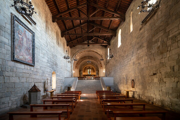 Naklejka premium Abbazia di San Salvatore, romanesque styled medieval church in Tuscany, Italy