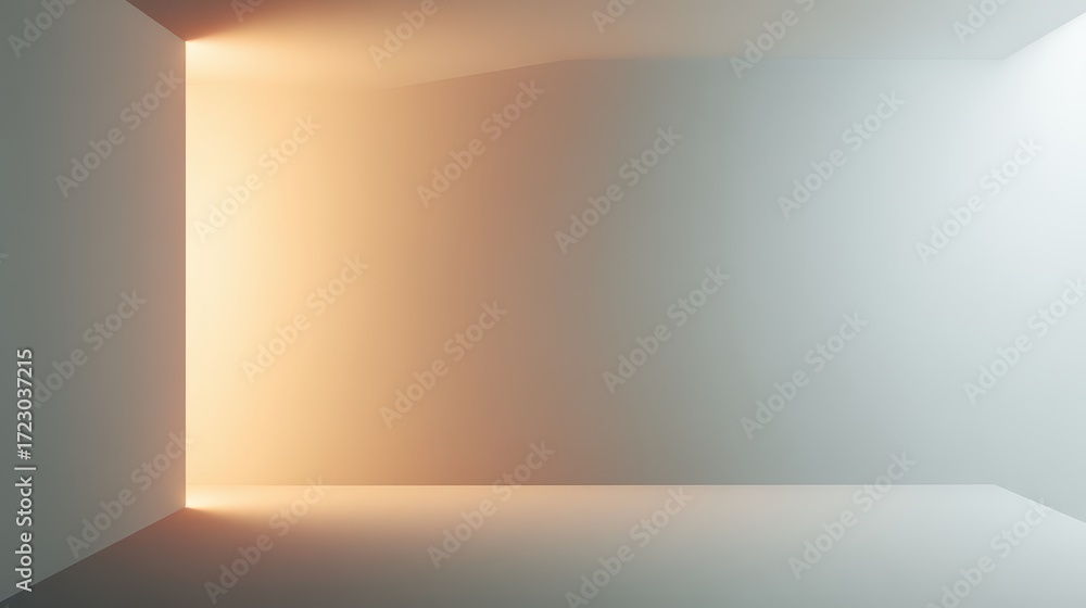 Poster minimalist interior space and light: a minimalistic architectural composition with clean lines and t