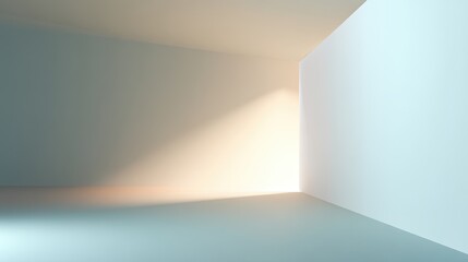 Architectural Minimalism: An empty room is bathed in soft natural light, with simple lines and textures creating a serene ambiance. 