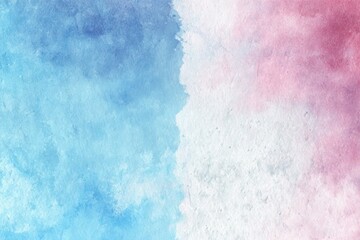 Fototapeta premium Watercolor Sky Fusion: A captivating abstract watercolor painting showcasing the seamless blend of blue and pink hues, evoking a sense of tranquility and artistic expression.