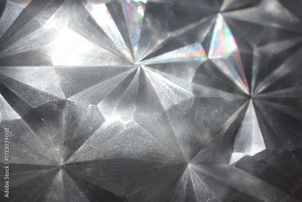 Poster geometric pattern on reflective paper: an abstract macro image showing a geometric pattern. the refl