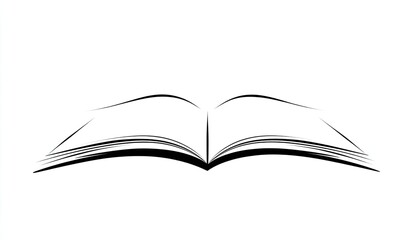 Open book icon, simple, stylized