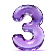 Purple glass number three, 3D render
