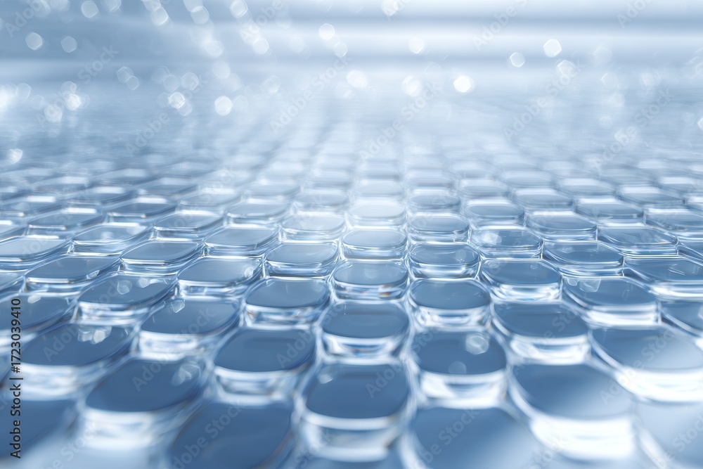 Poster abstract blue grid: a stunning abstract digital composition reveals a grid of interconnected, lumino