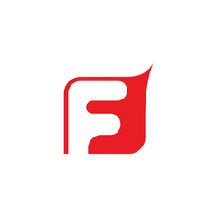letter f red flame simple doodle logo vector