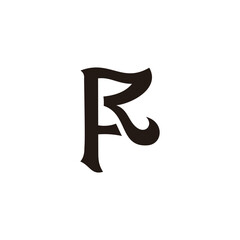 letter fr simple curve vintage design logo vector