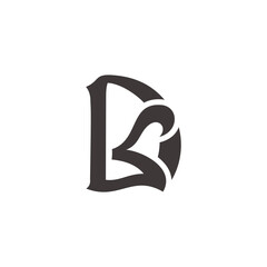 letter dk simple curves linked unique logo vector