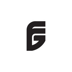 letter fg simple stripes linear geometric logo vector
