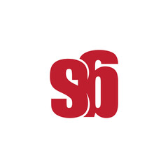 letter s6 linked simple bold design logo vector