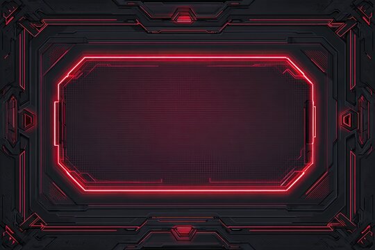 Dark, futuristic, glowing red frame