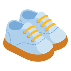 kid shoes fashion trendy lifestyle flat color vector illustration template design