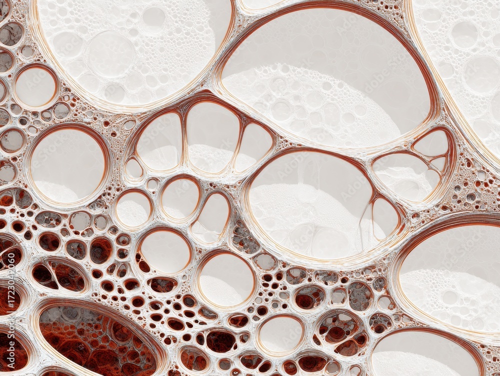 Poster abstract bubbles: an intricate, macro-level capture of delicate, ethereal bubbles, evoking a sense o
