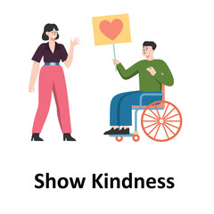 Show Kindness Vector Illustration Which can easily edit or modify