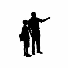 School counselor guiding student exam strategy silhouette