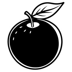 Clementine silhouette on transparent background