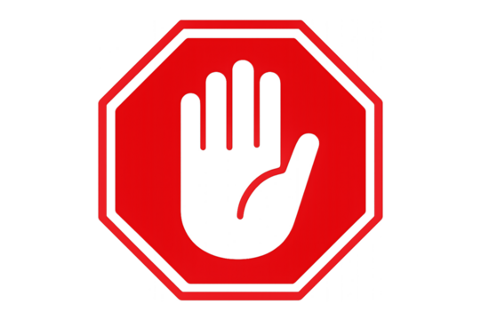 Stop sign set vector illustration on red octagon road symbol - Powered by Adobe
