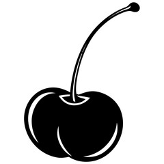 Cherry fruit silhouette on transparent background