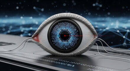 Cybernetic Eye Surveillance Technology Futuristic.