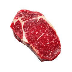 Raw steak, top-down view