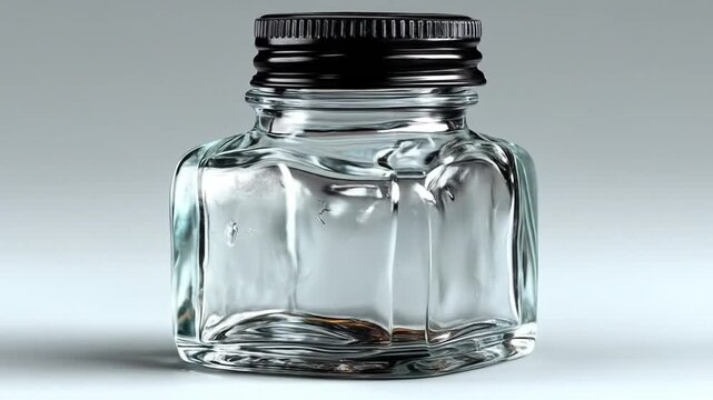 Empty glass jar