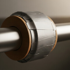 Close-Up of an Elegant Electromagnet with Duct Tape in a Workshop
