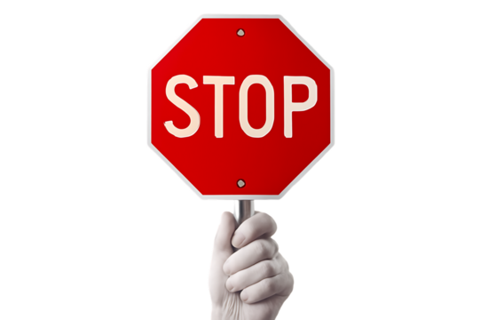 Stop sign set vector illustration on red octagon road symbol