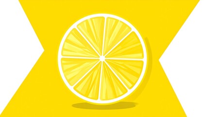 Citrus slice on yellow backdrop