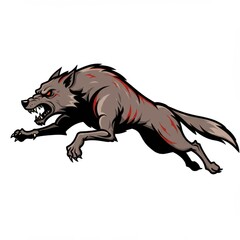 Obraz premium Fierce Running Wolf Logo Illustration