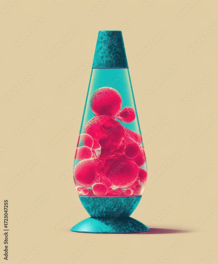 Poster Abstract Lava Lamp in Teal: A vibrant abstract lava lamp in teal creates a mesmerizing visual experience, showcasing the fluidity of motion in a modern and artistic way.