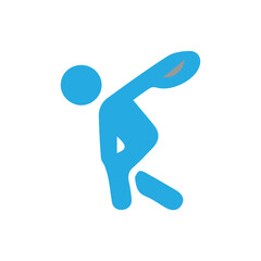 Athletic silhouette of a person in motion, playing a sport with a disc or frisbee