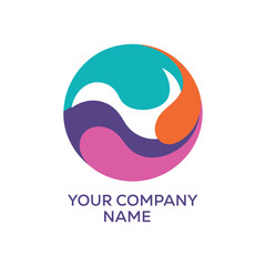 Fototapeta premium Abstract Colorful Circle Logo Design with Modern Shapes for Business and Branding