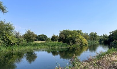 River avon view on a summers day near Downton, Wiltshire