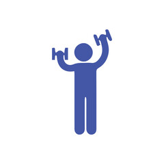 Fitness icon of a person lifting dumbbells, symbolizing weight training and exercise for a healthy lifestyle