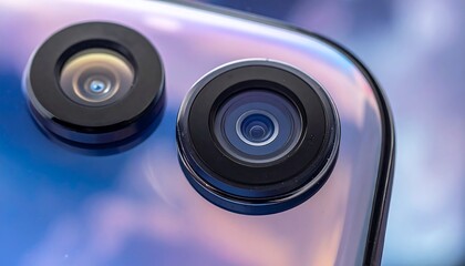 Close-up of phone camera lenses
