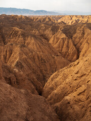 Majestic natural views of the canyon in the mountains of Kazakhstan, red rocks, bizarre bends created by nature, landscape