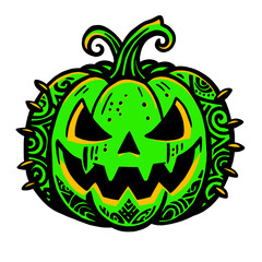 Halloween tatuaje verde.