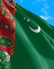 Tajikistan flag waving in the sky